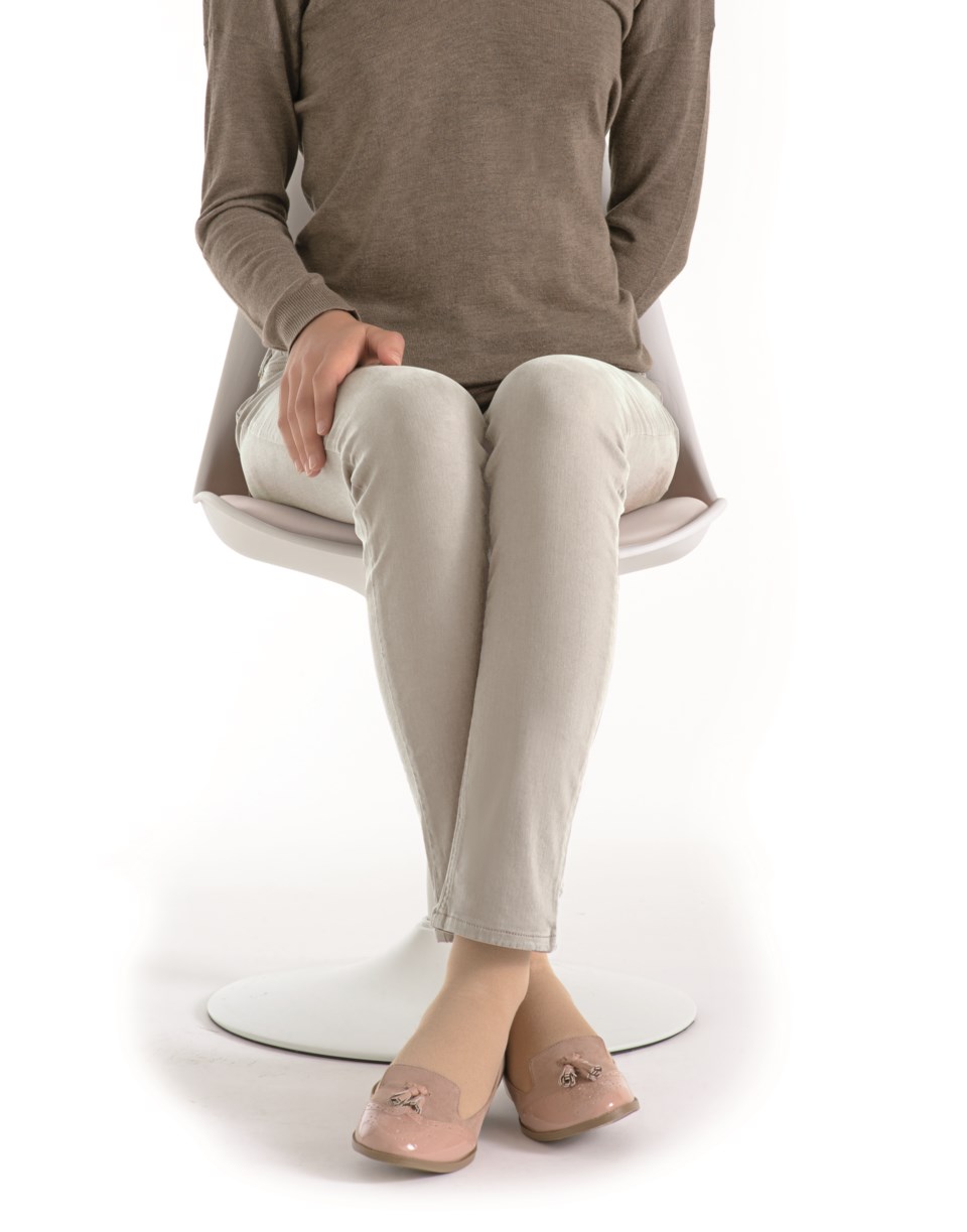 collant de contention coton beige femme