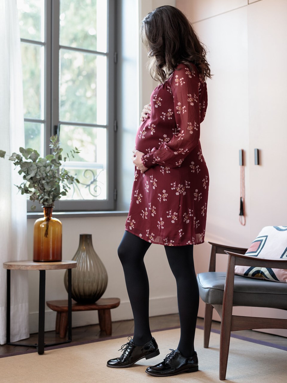 Collant de contention maternité opaque femme