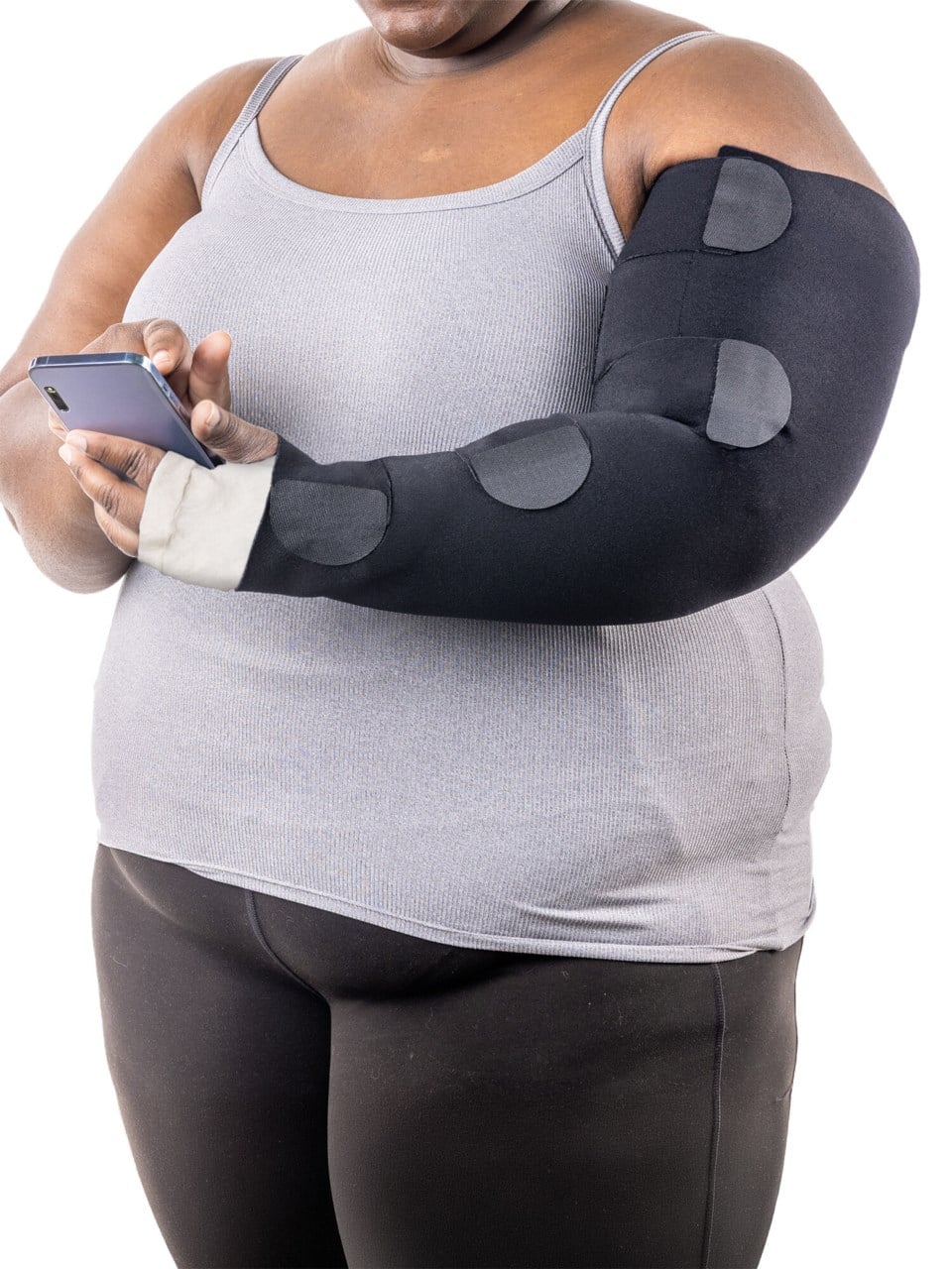 Sigvaris Envelo Arm Wrap adjustable inelastic compression arm wrap in the color Black