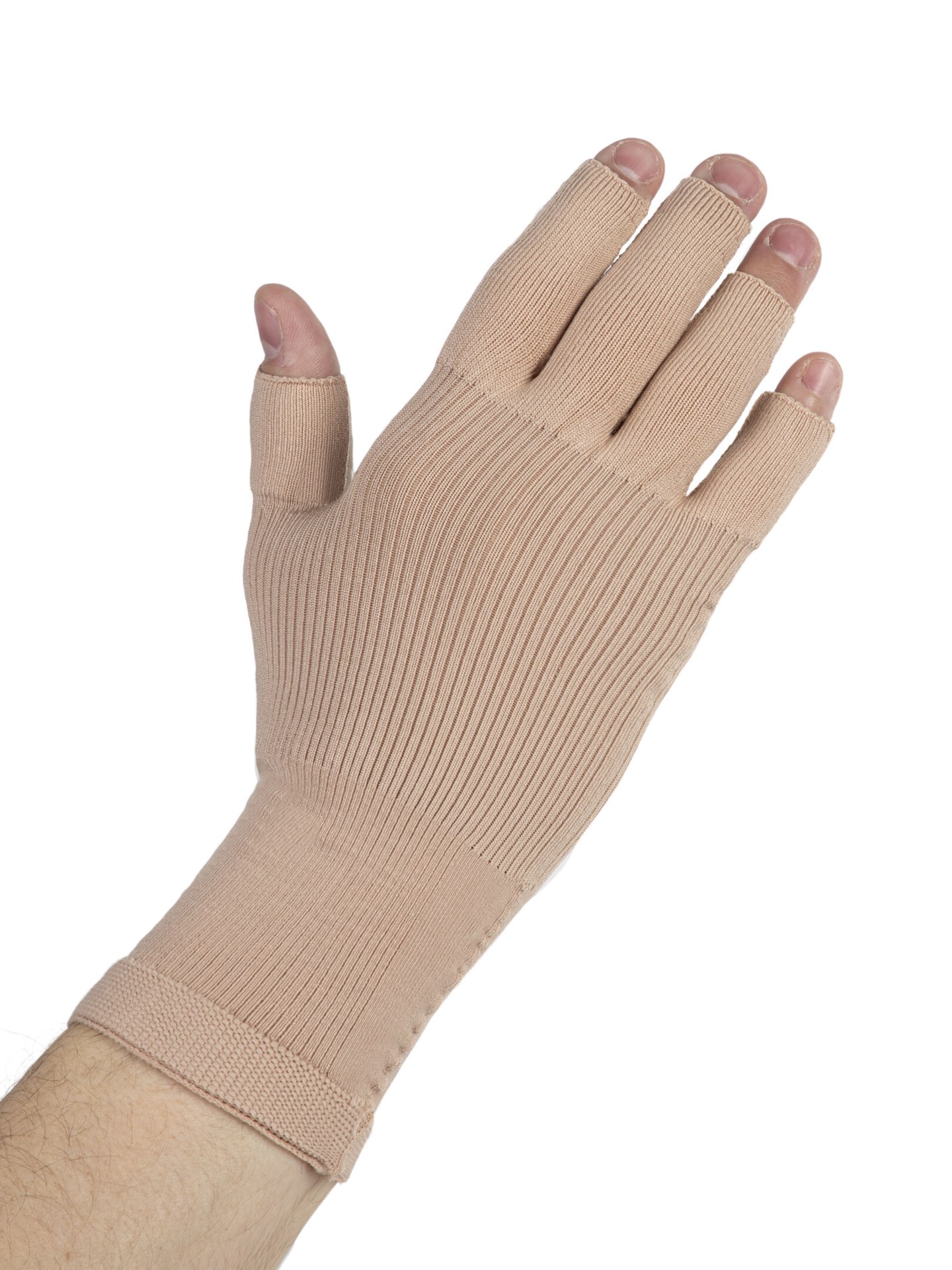 SIGVARIS Dorsal Pocket Compression Glove With Doffing Loops - Small Regular, Left Hand, Black